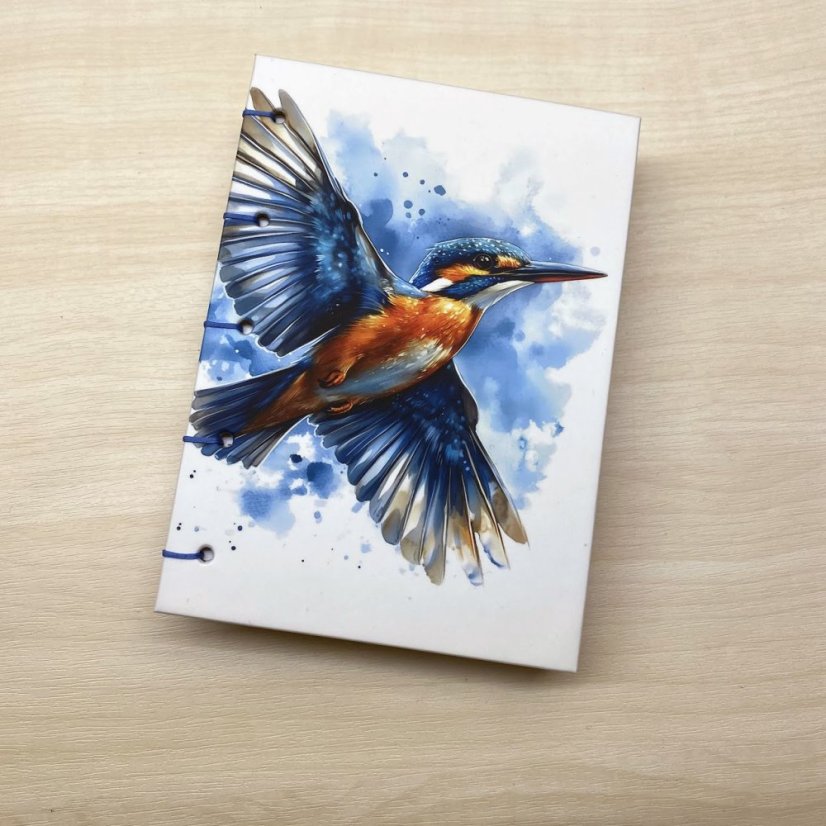 Tečkovaný deník A6: ledňáček modrý