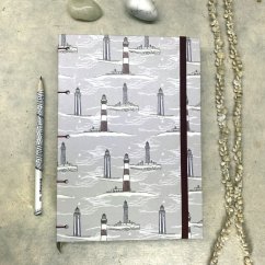 Tečkovaný zápisník s majáky + kolekce samolepek Papuchalk