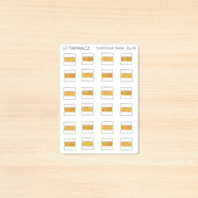 Turistické trasy - vzor: žlutá