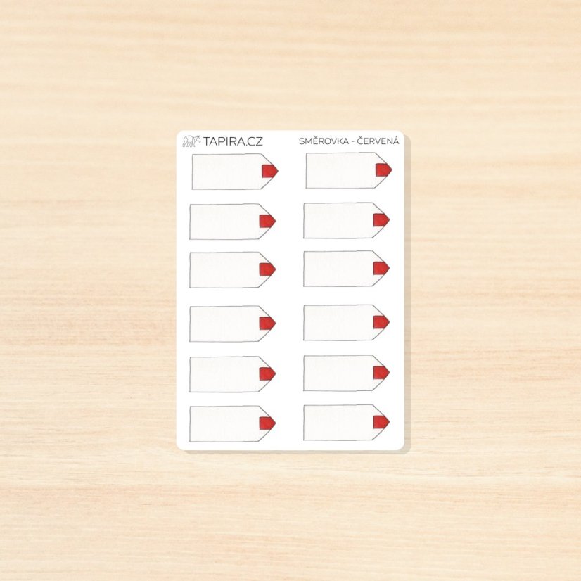 Turistické směrovky - vzor: červená
