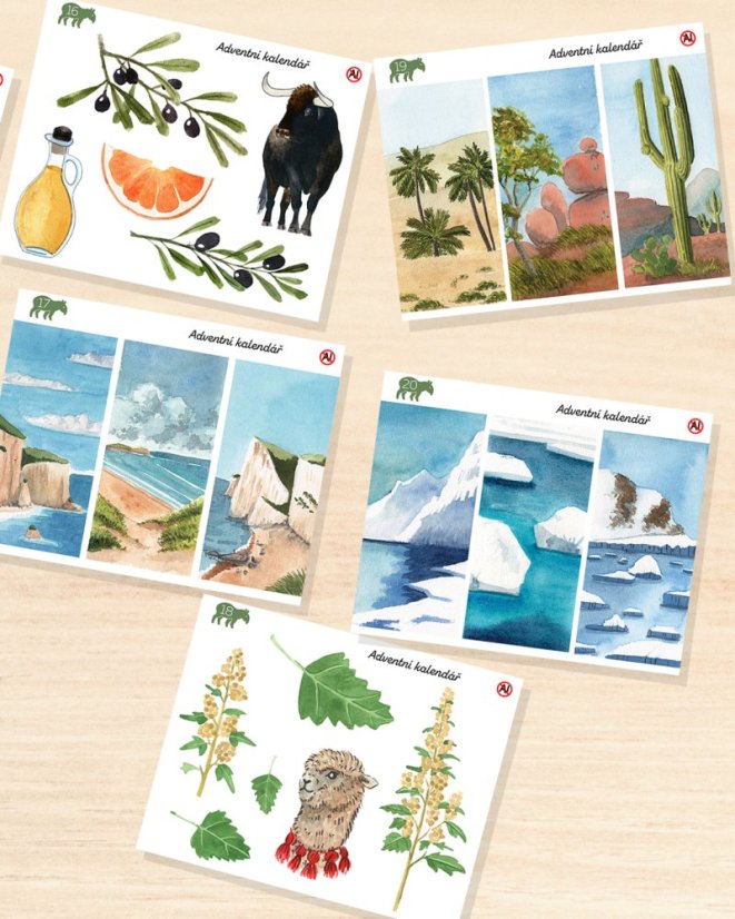 Samolepky z aršíkového adventního kalendáře 2025