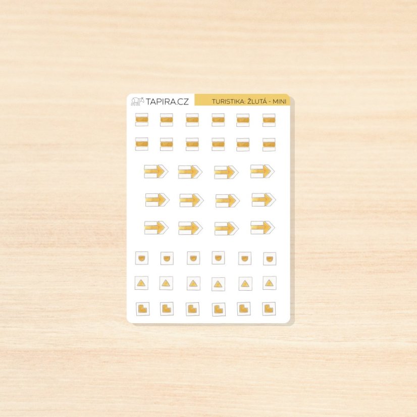 Turistické značky - mini - vzor: žlutá