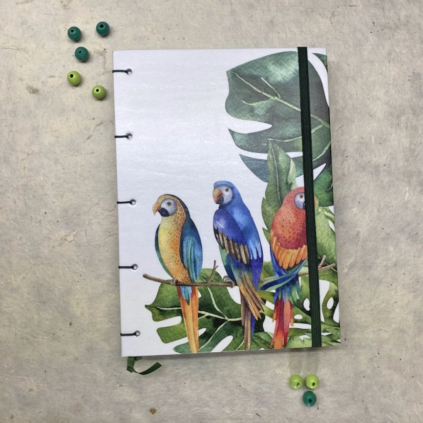 Tečkovaný zápisník Papoušci ara