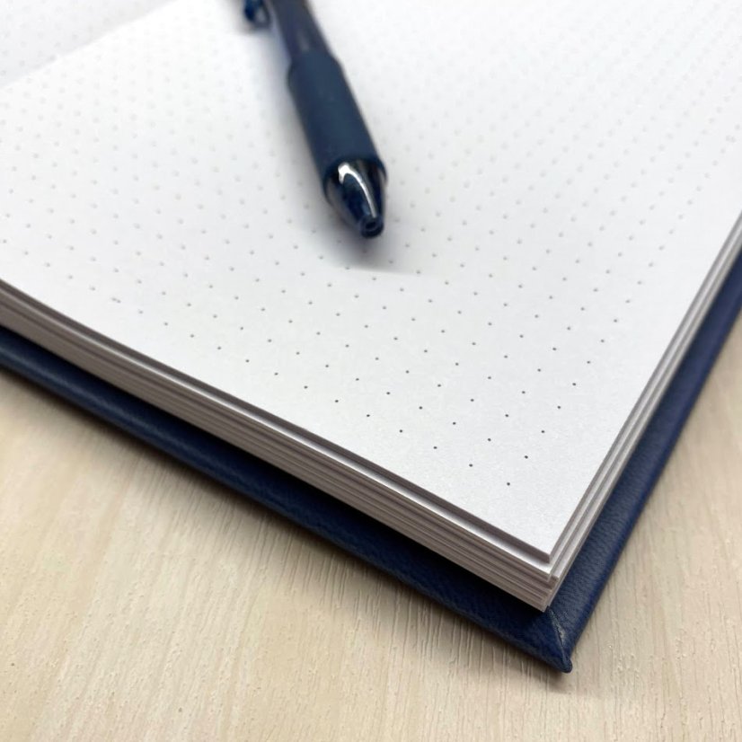 Tečkovaný zápisník A5: ledňáček v modrém