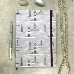 Tečkovaný zápisník s majáky + kolekce samolepek Papuchalk