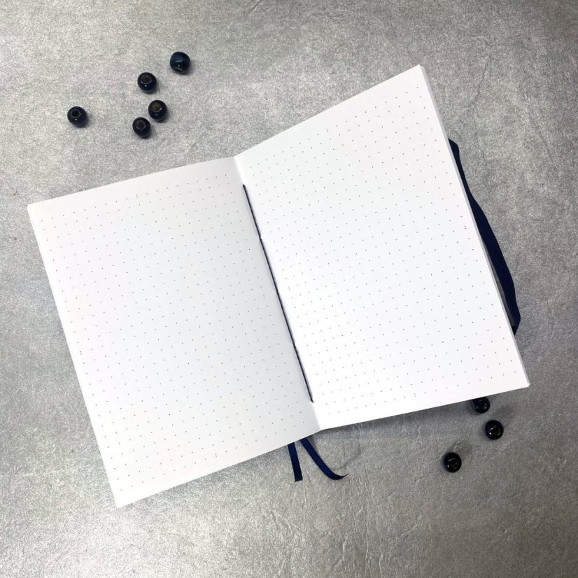 Tečkovaný zápisník A6 Noční krajina se světluškami