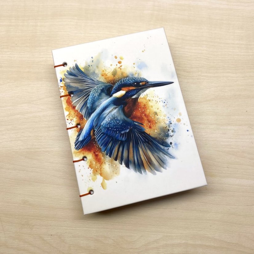 Tečkovaný deník A6: ledňáček oranžový