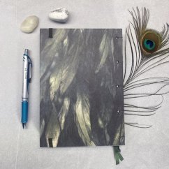 Tečkovaný zápisník Secret garden s peřím