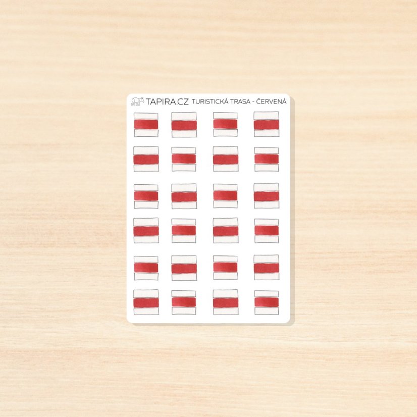 Turistické trasy - vzor: červená