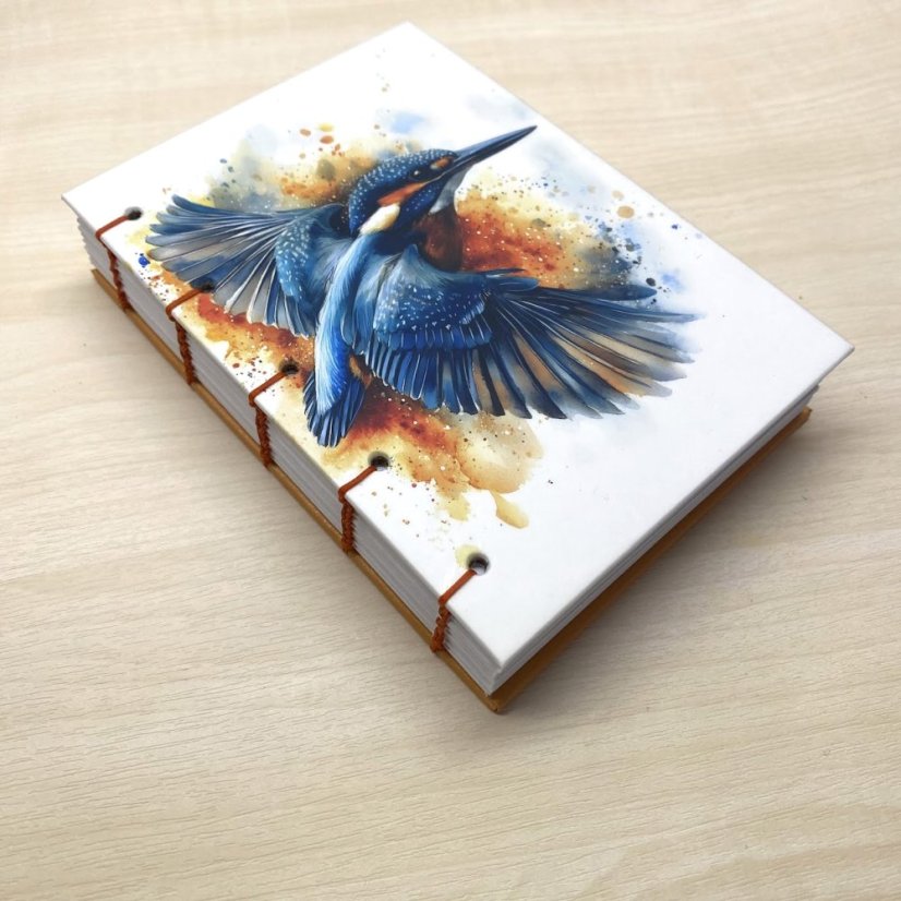 Tečkovaný deník A6: ledňáček oranžový