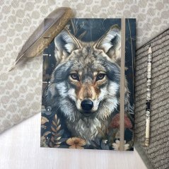 Tečkovaný zápisník A5: šedý vlk