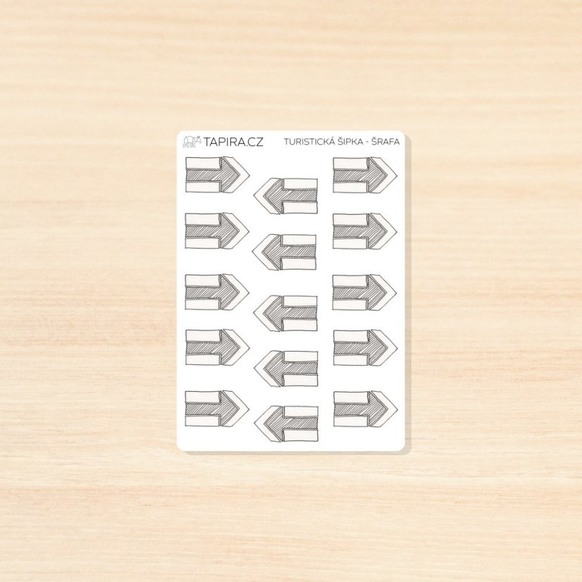 Turistické šipky - vzor: šrafa