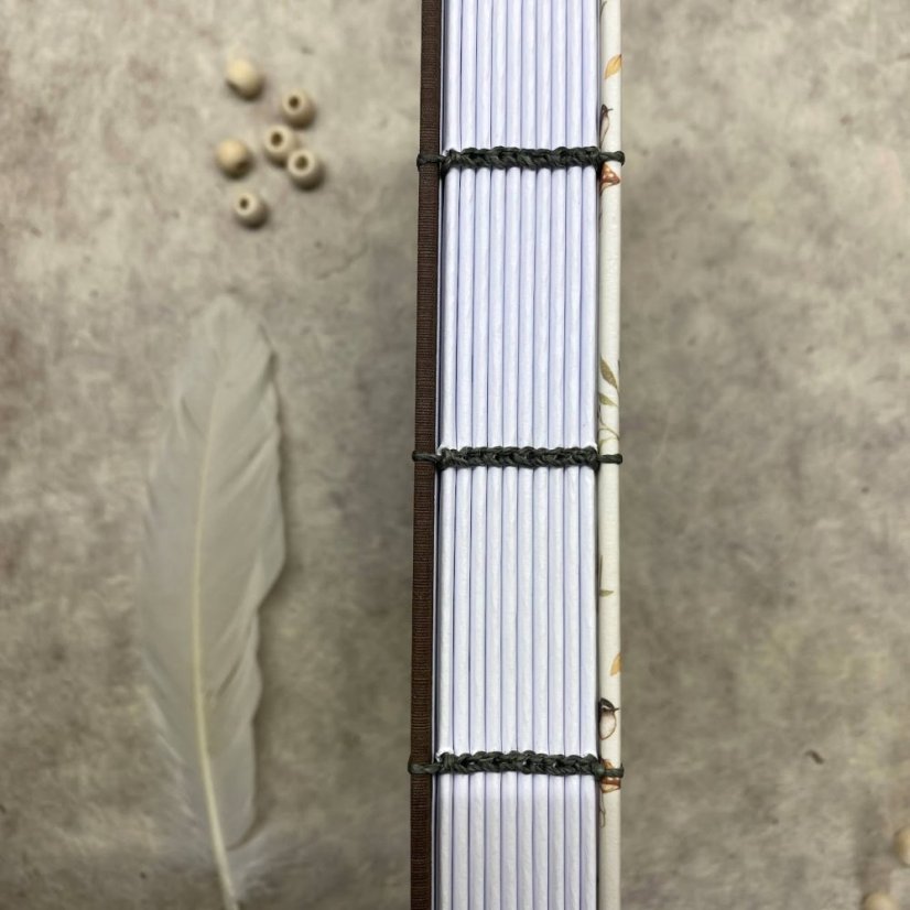 Tečkovaný zápisník s borovými šiškami