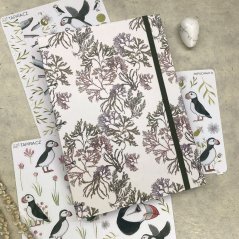 Tečkovaný zápisník s chaluhami + kolekce samolepek Papuchalk