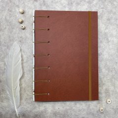 Tečkovaný zápisník terakota s kytičkami