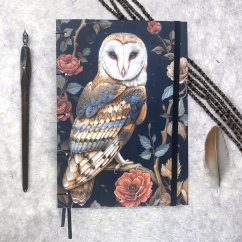 Tečkovaný zápisník Sova pálená v růžích