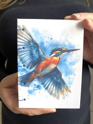 Tečkovaný deník A6: ledňáček modrý