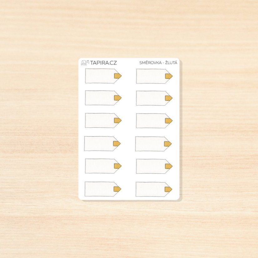 Turistické směrovky - vzor: žlutá