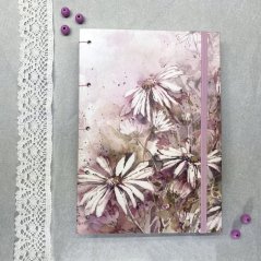 Tečkovaný zápisník s kopretinami