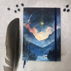 Tečkovaný zápisník Hvězdná obloha v horách