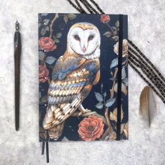 Tečkovaný zápisník Sova pálená v růžích