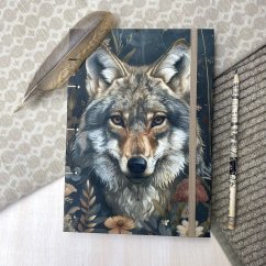 Tečkovaný zápisník A5: šedý vlk