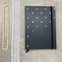 Tečkovaný zápisník se zlatými jablíčky