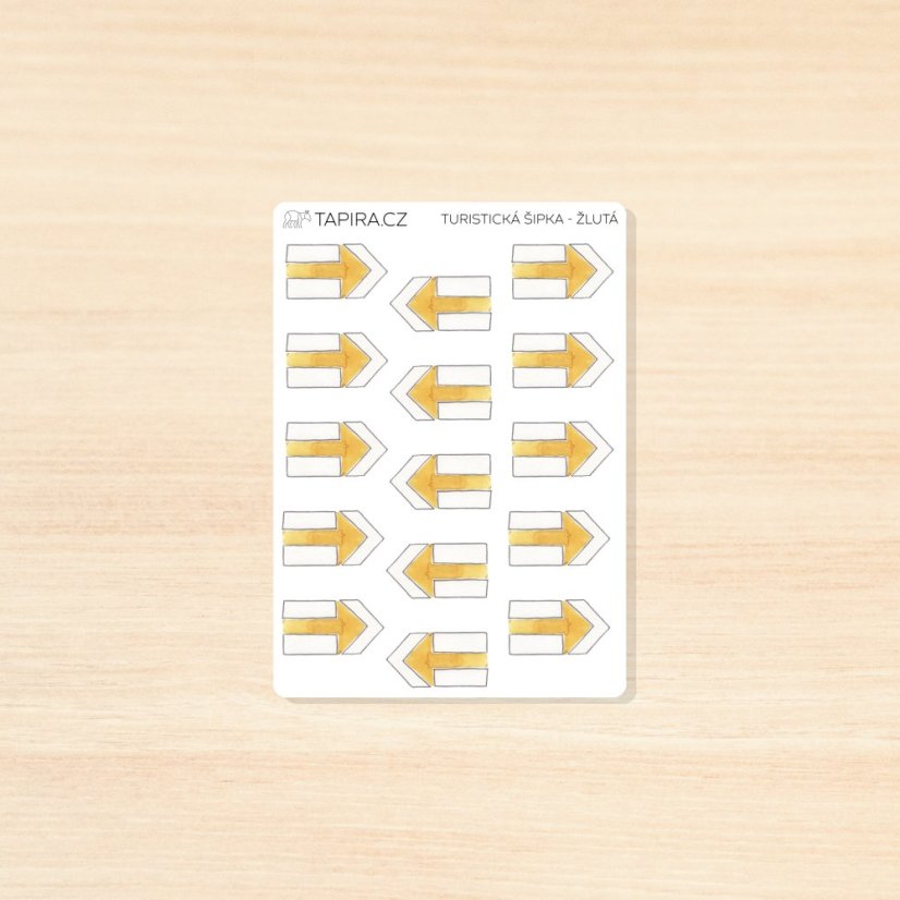 Turistické šipky - vzor: žlutá