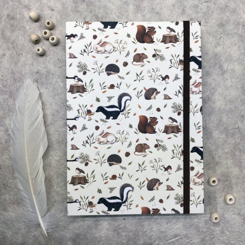Tečkovaný zápisník se zvířátky