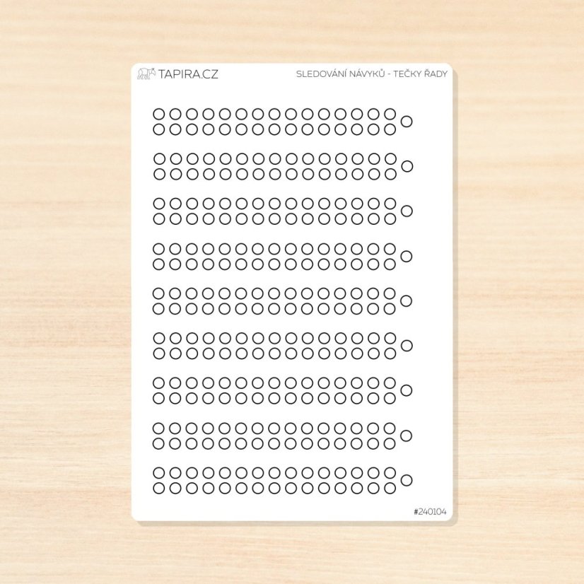 Sledování návyků - tečky v řadách