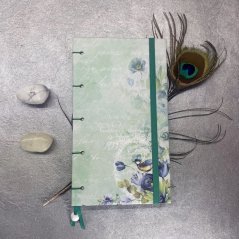 Tečkovaný cestovatelský zápisník Secret garden se sýkorkou