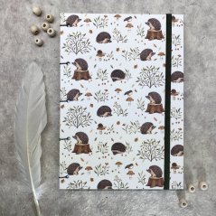 Tečkovaný zápisník s ježky