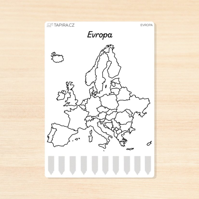 samolepka Evropa - mapa států - vzor: etiketa
