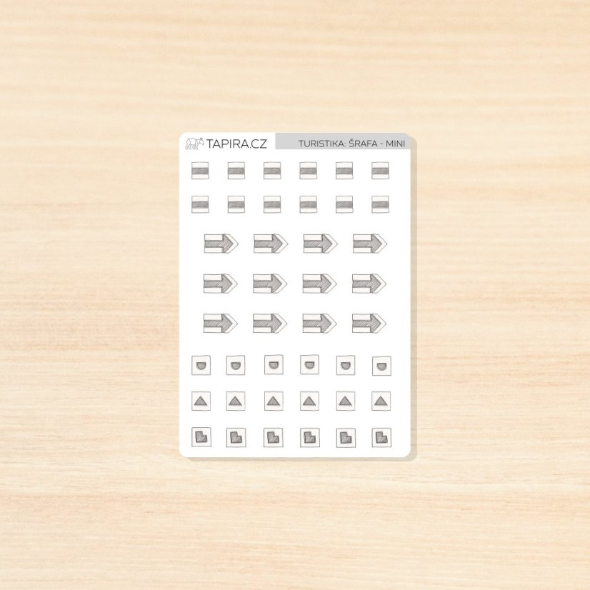 Turistické značky - mini - vzor: šrafa