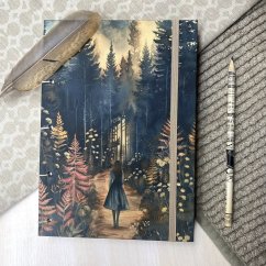 Tečkovaný zápisník A5: dívka na cestě