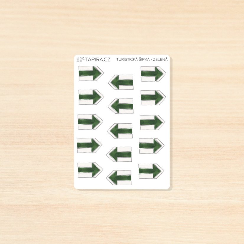 Turistické šipky - vzor: zelená
