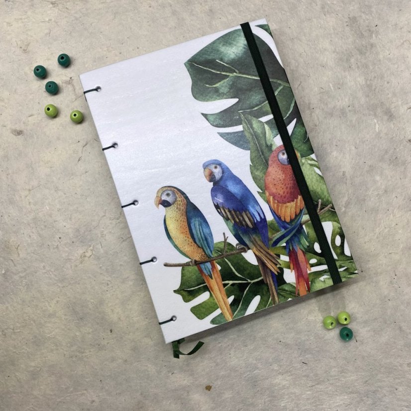 Tečkovaný zápisník Papoušci ara