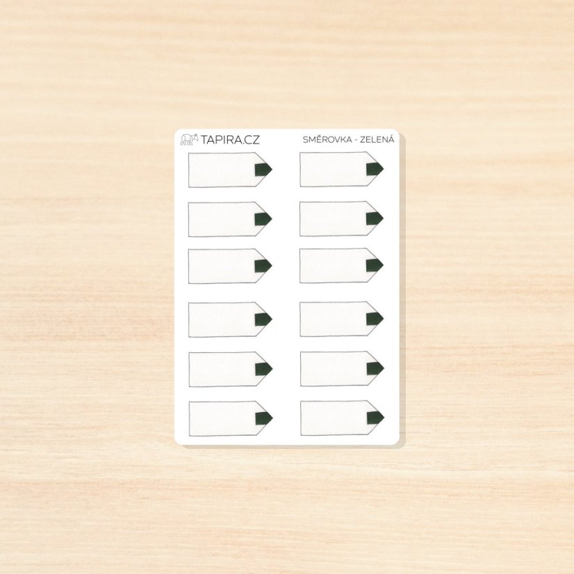 Turistické směrovky - vzor: zelená