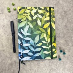 Tečkovaný zápisník Akvarelové listy - oboustranný motiv