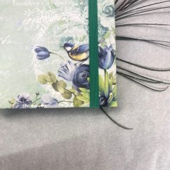 Tečkovaný cestovatelský zápisník Secret garden se sýkorkou