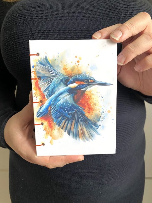 Tečkovaný deník A6: ledňáček oranžový