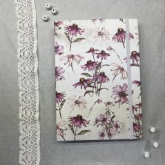 Tečkovaný zápisník s květinami