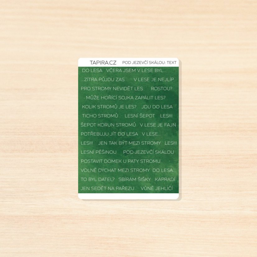 Pod jezevčí skálou - vzor: text