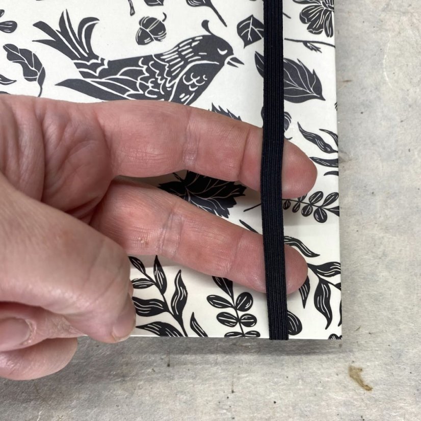 Tečkovaný zápisník černý s ptákem